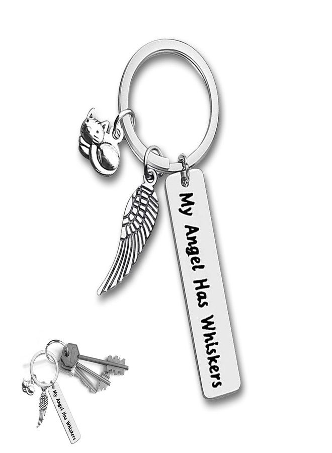 ZGGAZCA Pet Memorial Keychain for Cat Lovers Remembrance Jewelry in Memory of Cats Loss of a Pet Memorials Funerary Items for Cat Owner Sympathy Keepsake Keyring - Image 1